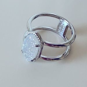 Kendra Scott Elyse Druzy Ring in Silver - Sz 8